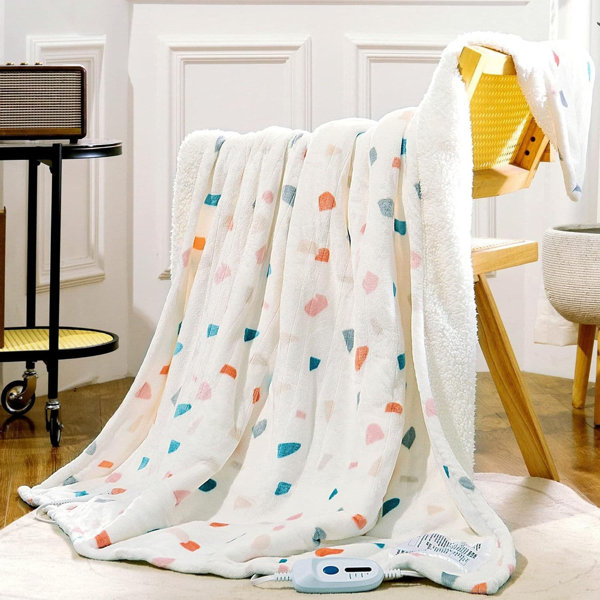 BOPWAY 50"x60" Machine Washable Electric Heated Throw Blanket Wayfair